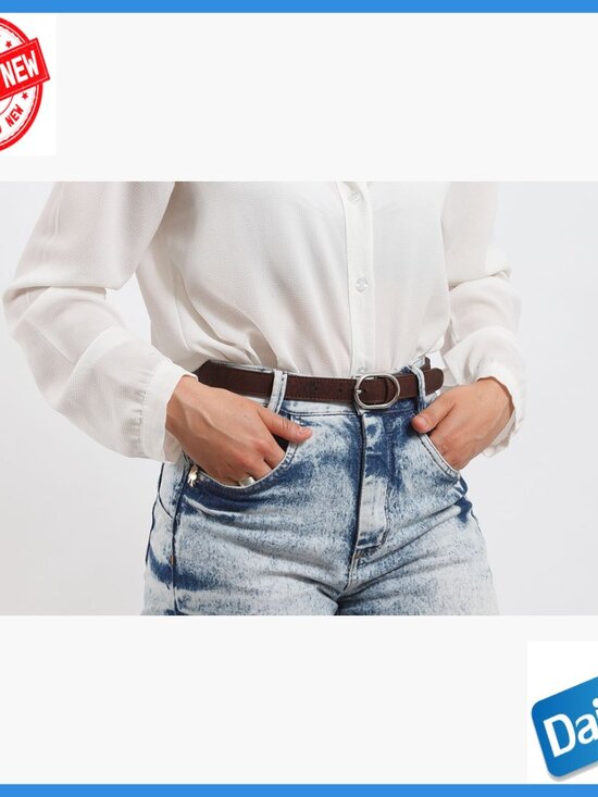 Vegan Leather Thin Belt for Jeans, Dress Accessory, 0.98\